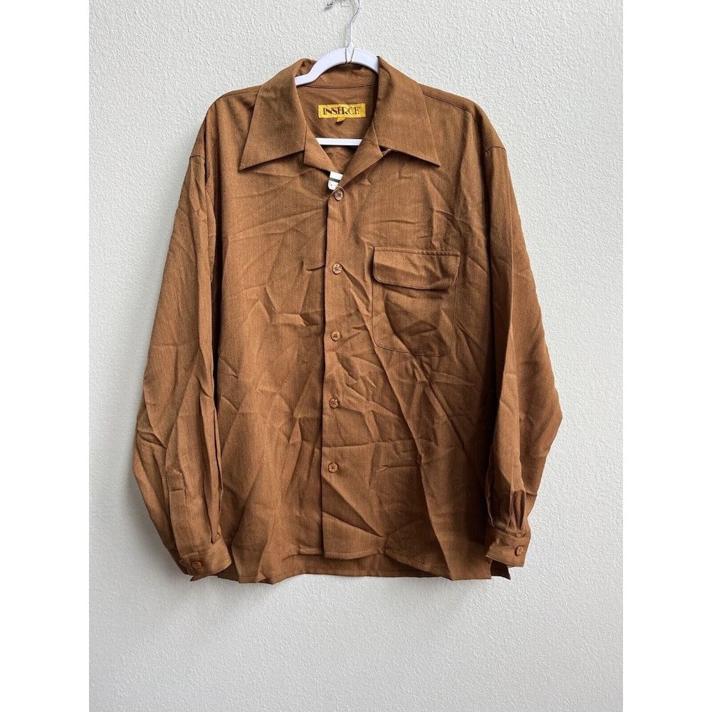 Inserch Limited Edition Men's Casual Button‎ Long Sleeve Micro Polyester Shirt L